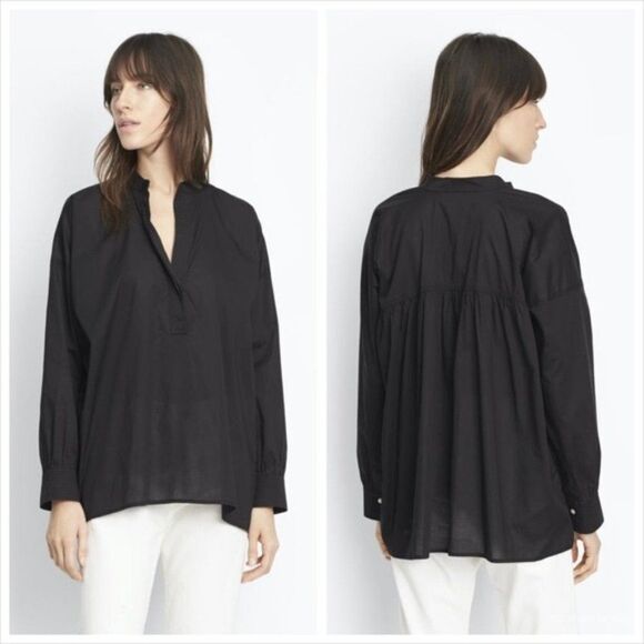 VINCE Trapunto Stitch Pullover Blouse - Picture 1 of 6